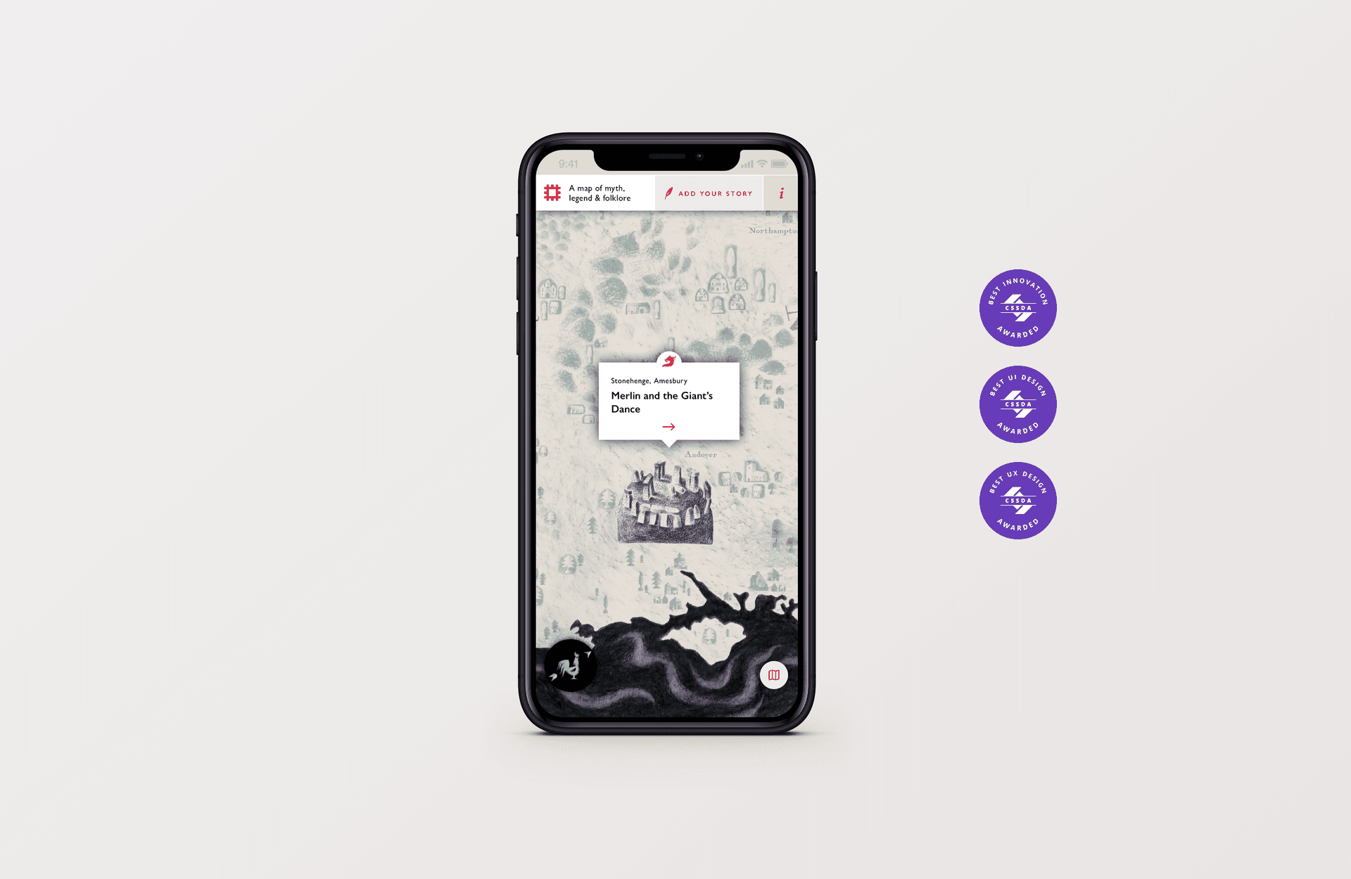 English Heritage Telling Tales Map on an iPhone